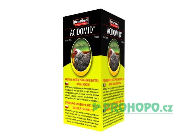 Acidomid D drůbež 500ml - prevence množení patogenních bakterií, plísní a kokcidií
