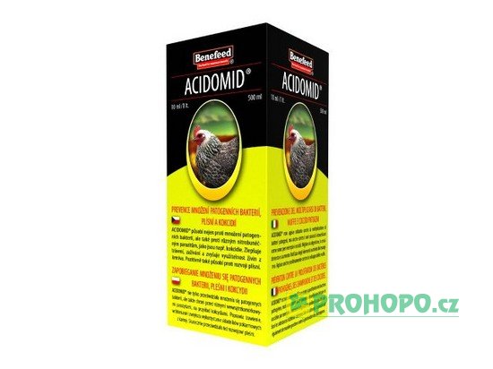 Acidomid D drůbež 500ml - prevence množení patogenních bakterií, plísní a kokcidií