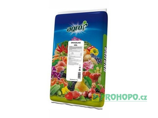 AGRO Draselná sůl 60% 20kg - pro podporu vyzrávání a vybarvení plodů a květů