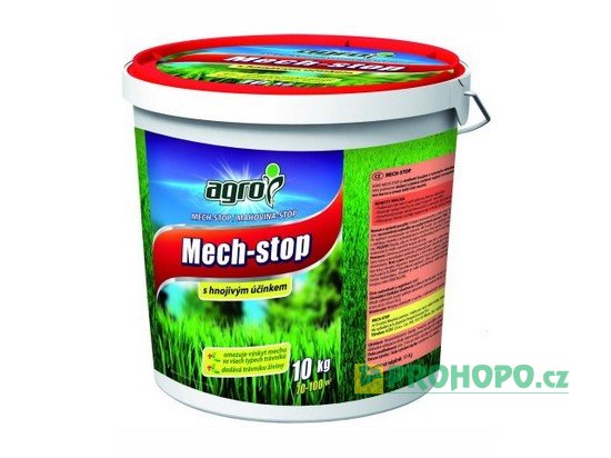 AGRO Mech-stop 10kg kbelík - omezuje výskyt mechu ve všech typech trávníků