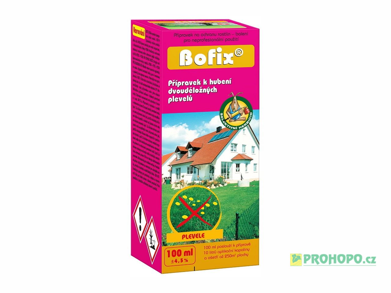 Bofix 100ml - trojkombinace účinných látek k hubení dvouděložných plevelů v trávnících