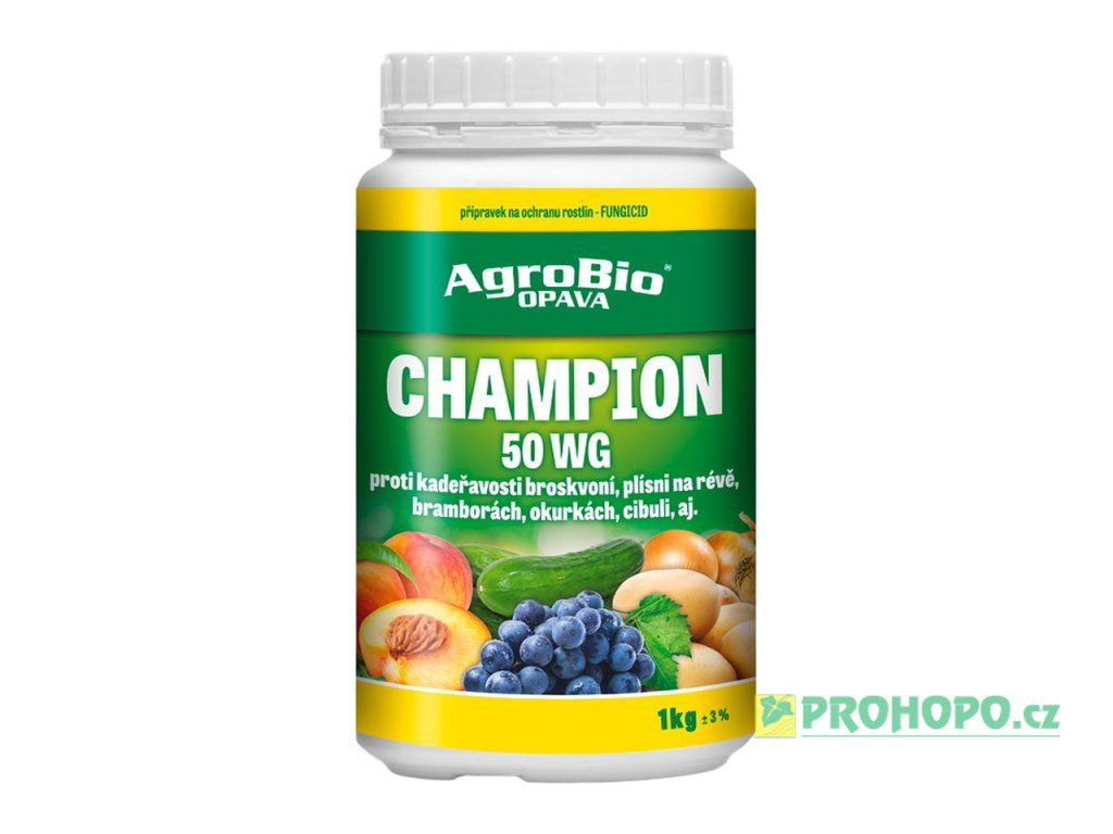 Champion 50 WG 1kg - proti kadeřavosti broskvoní, plísni na révě, bramborách, okurkách, aj.