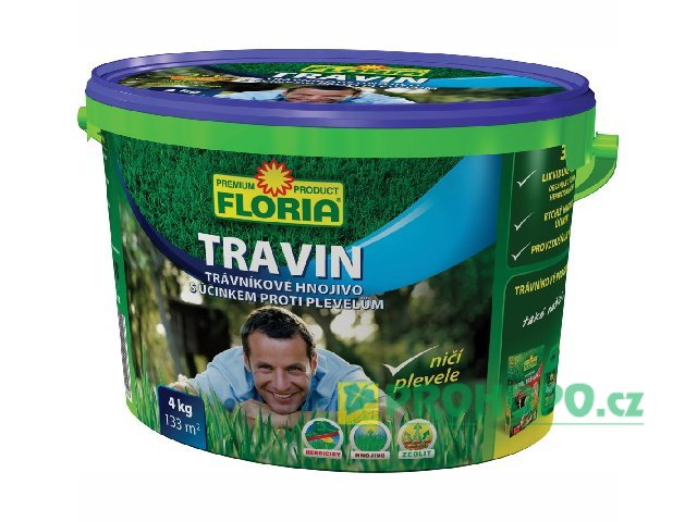 FLORIA Travin 4kg - pro výživu a udržování trávníků v bezplevelném stavu