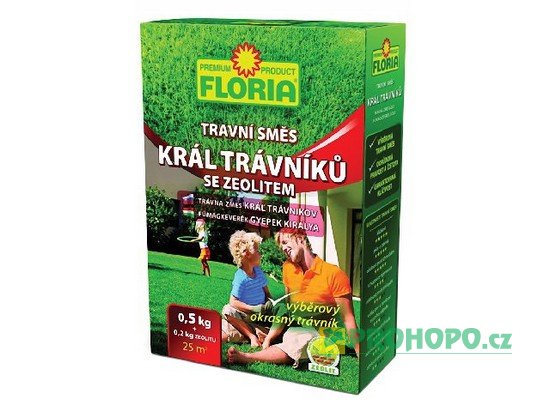 FLORIA Travní směs Král trávníků 0,5kg + Zeolit 200g