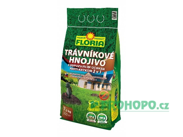 FLORIA Trávníkové hnojivo s odpuzujícím účinkem proti krtkům 7,5kg