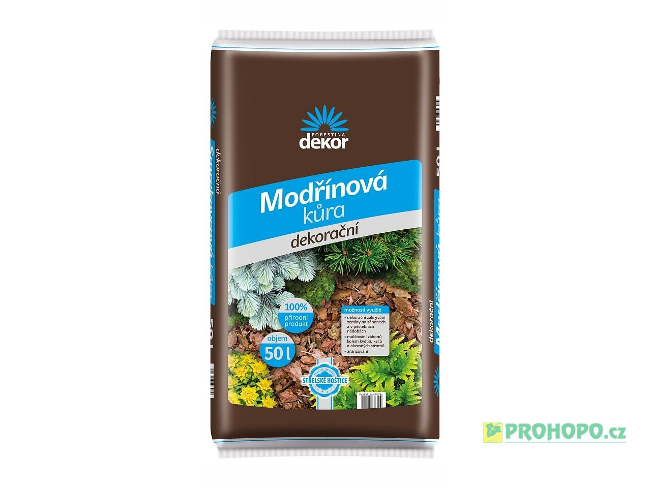 FORESTINA Dekor Kůra modřínová 50l - pro mulčování, dekorační zakrývání zeminy  a aranžování