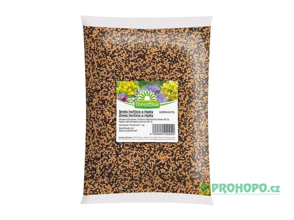 FORESTINA Semínko Směs hořčice a řepky 1kg - merkantil pro zelené hnojení