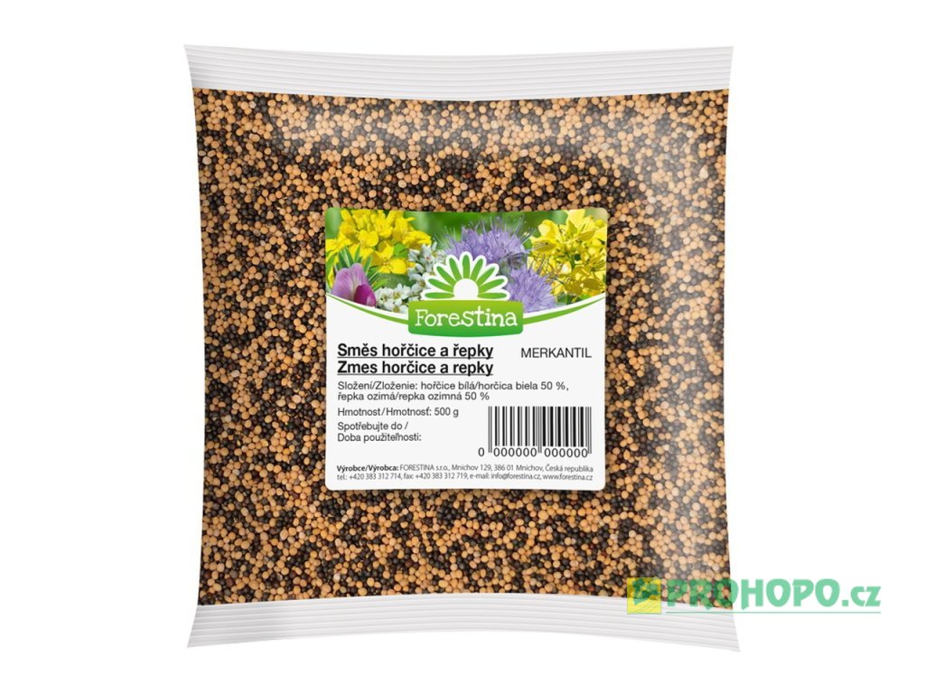 FORESTINA Semínko Směs hořčice a řepky 500g - merkantil pro zelené hnojení