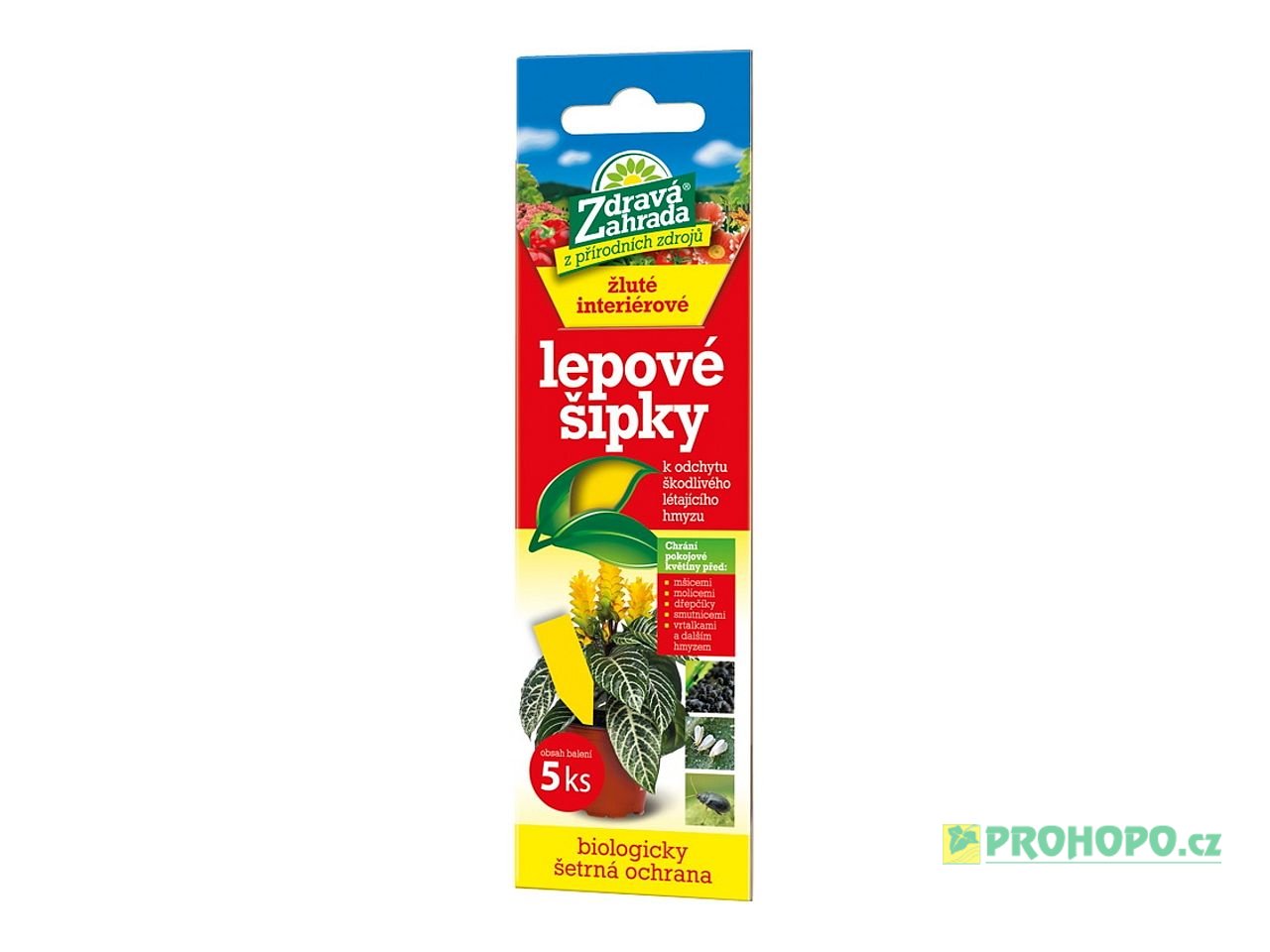 FORESTINA Zdravá zahrada Lepové šipky do interiéru žluté 15x5cm 5ks.- proti molicím, smutnicím aj.