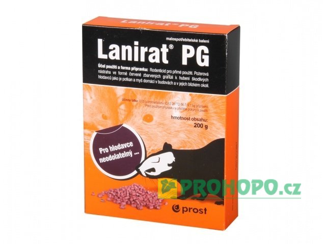 Lanirát PG 200g - granulovaná deratizační nástraha do suchého prostředí