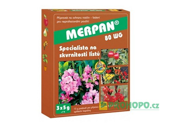 Merpan 80 WG 3x5g - proti strupovitosti jádrovin a skvrnitosti listů okrasných rostlin
