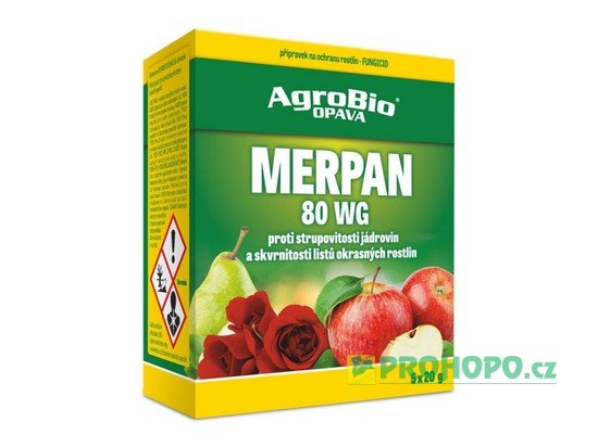 Merpan 80 WG 5x20g - proti strupovitosti jádrovin a skvrnitosti listů okrasných rostlin