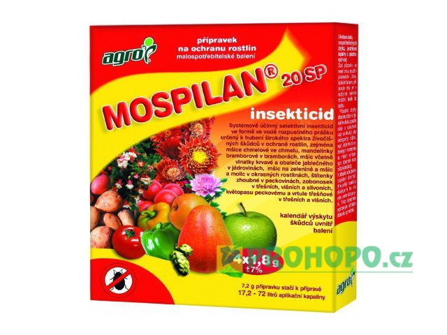 Mospilan 20 SP 4x1,8g - proti mandelince, mšicím, obaleči jablečnému, molici a vlnatce krvavé