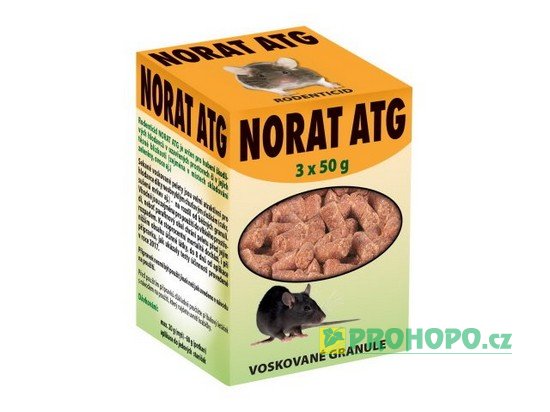 Norat ATG 3x50g - granulovaná parafínová deratizační nástraha do vlhkého prostředí