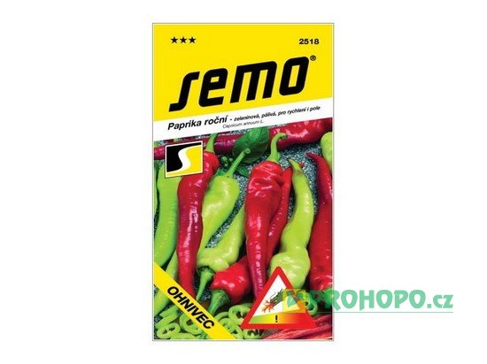 SEMO Paprika zeleninová Ohnivec pálivá k rychlení i na pole