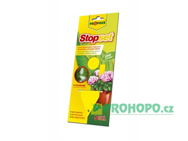 Stopset - žluté lepové šipky 5ks. [14x5cm] - proti škodlivému létajícímu hmyzu