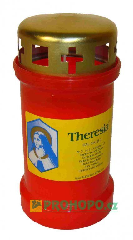 Svíčka hřbitovní Theresia kalíšek červený 170g