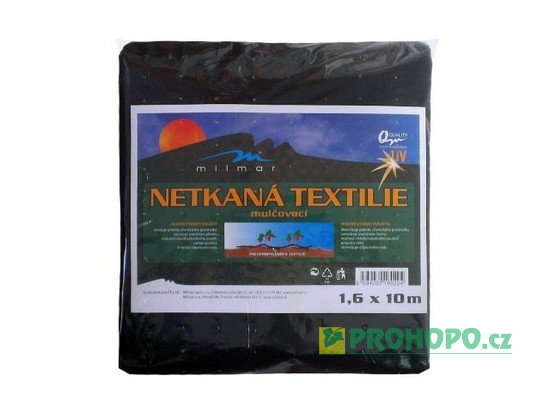 Textilie netkaná černá 1,6x10m (45g/m2)