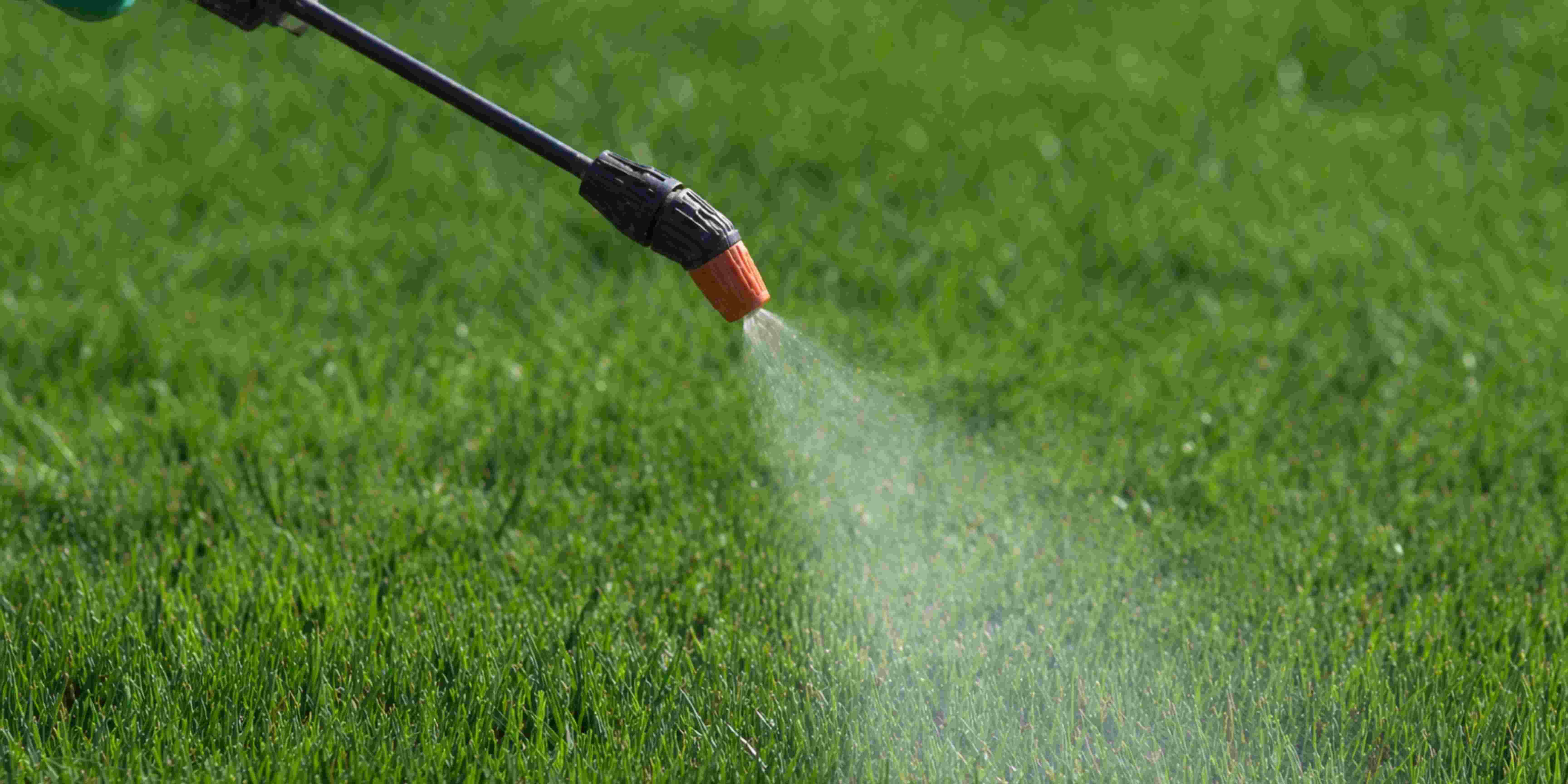 postřik trávníku