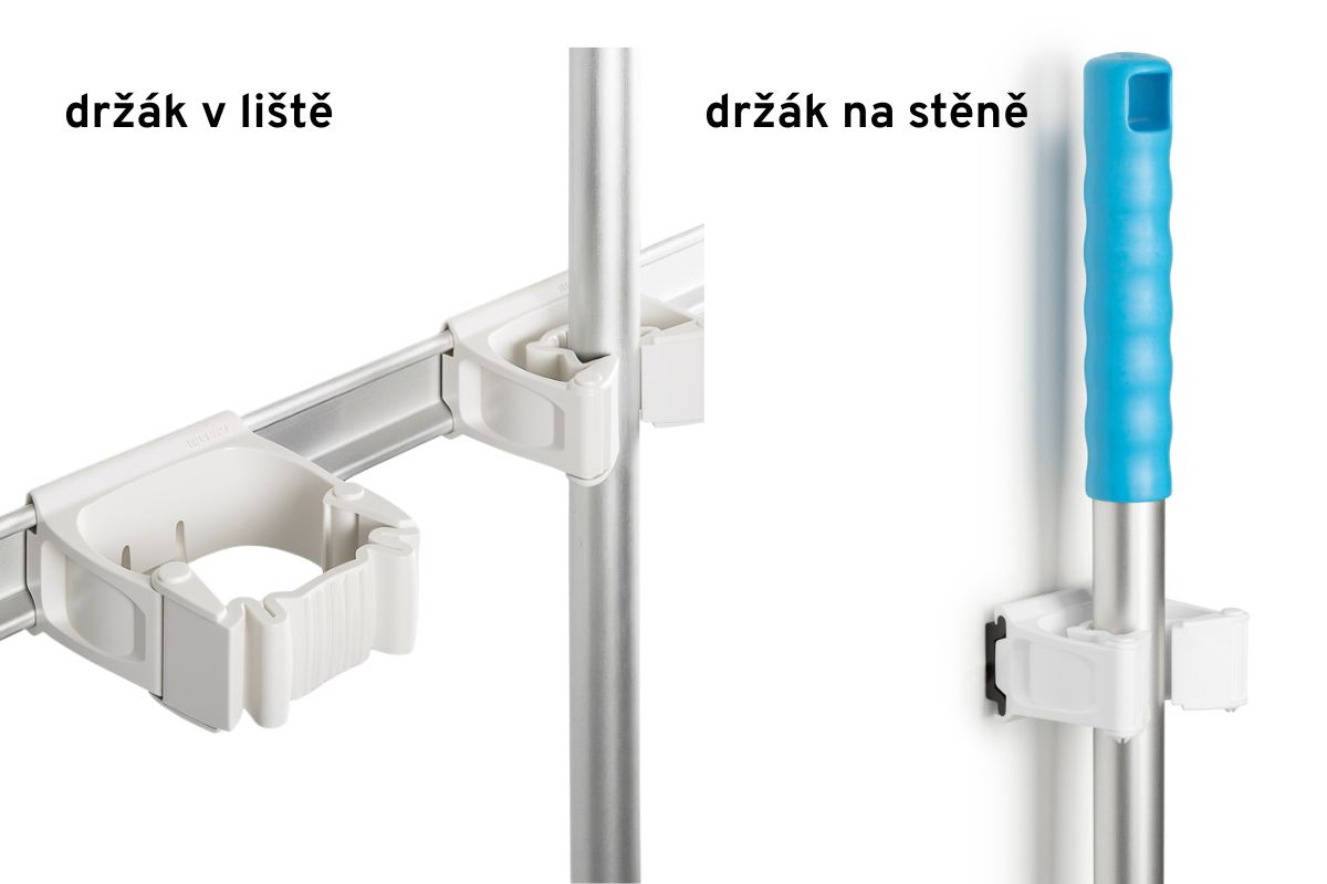 Zacvaknutí bílého držáku Toolflex One do lišty