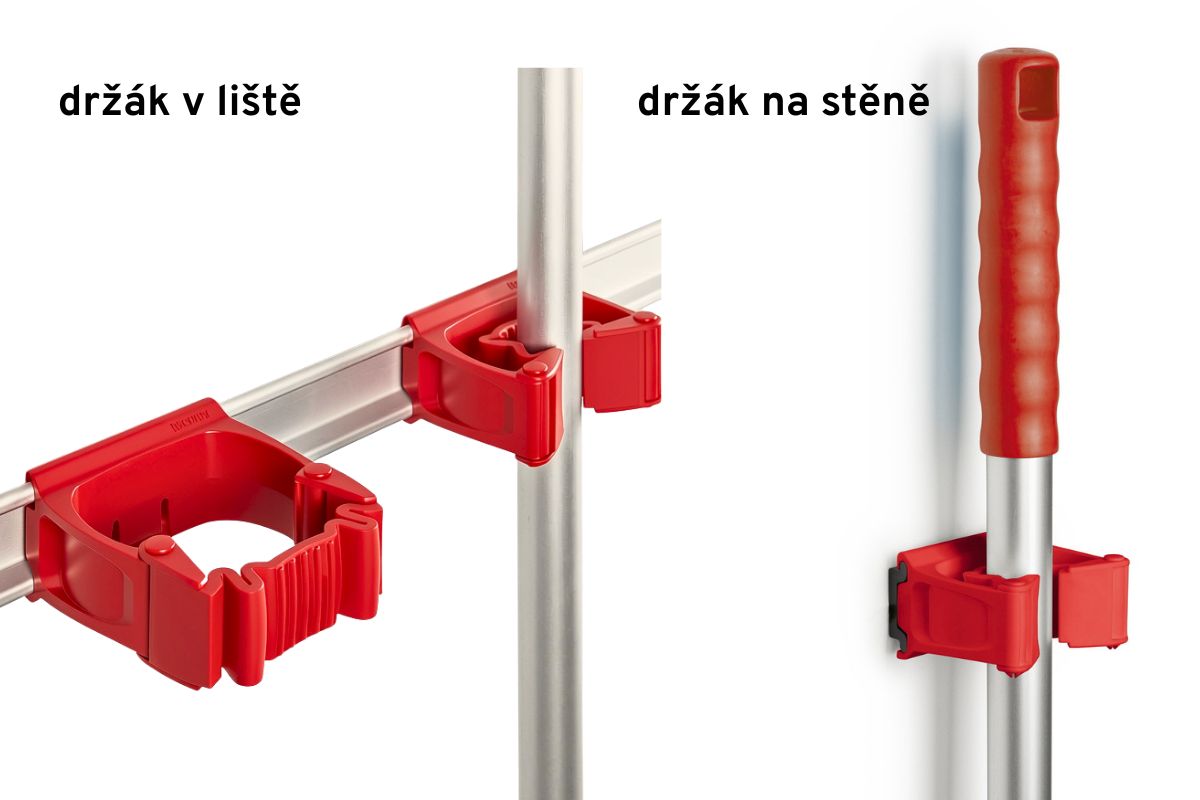 Červený držák do lišty Toollfex One
