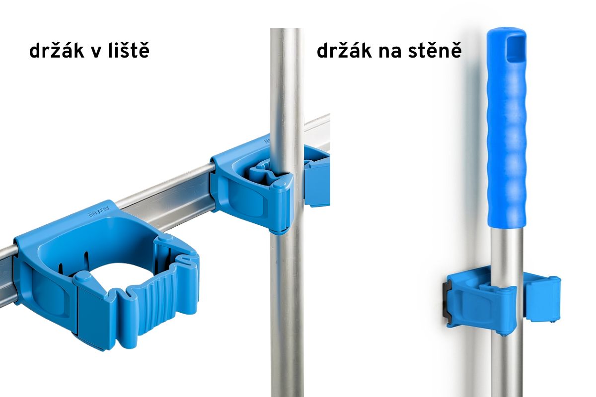 Modrý držák Toolflex One do lišty i zeď