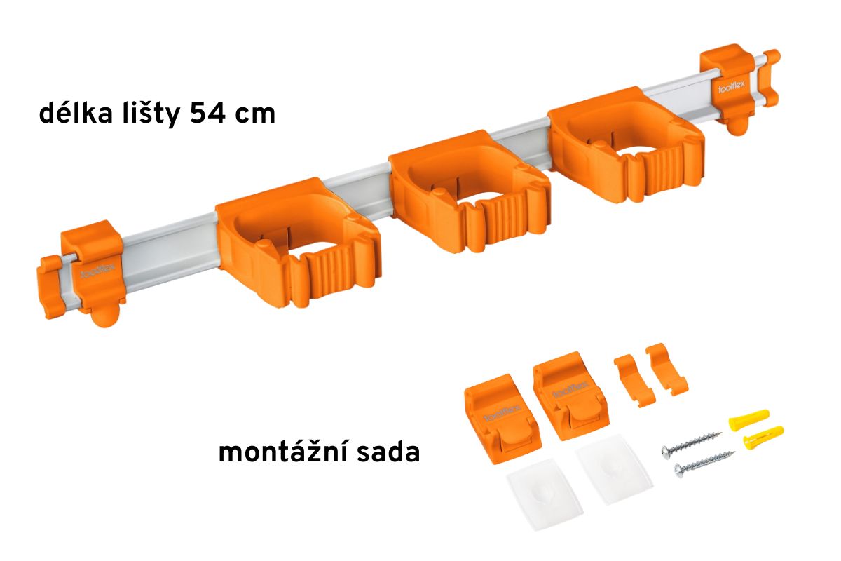Oranžová sada Toolflex One 54 cm a 3 držáky