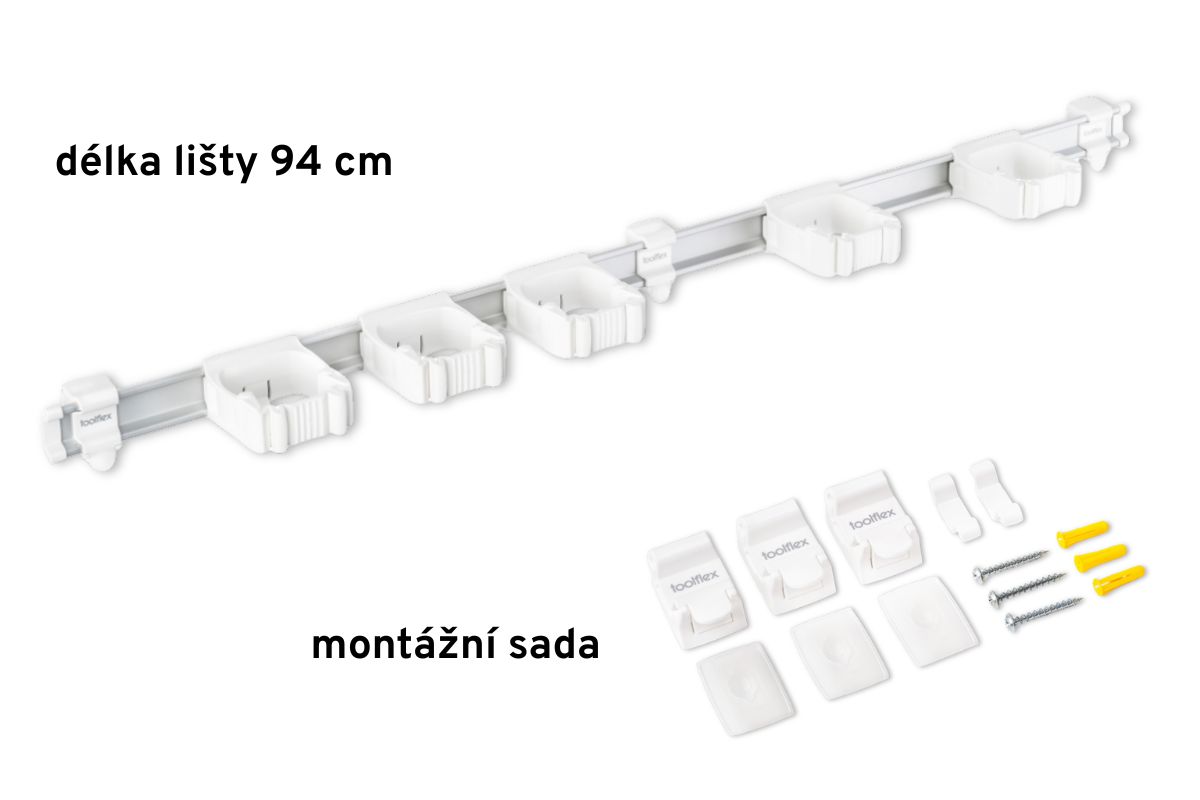 Bílá sada Toolflex One 94 cm a 5 držáků