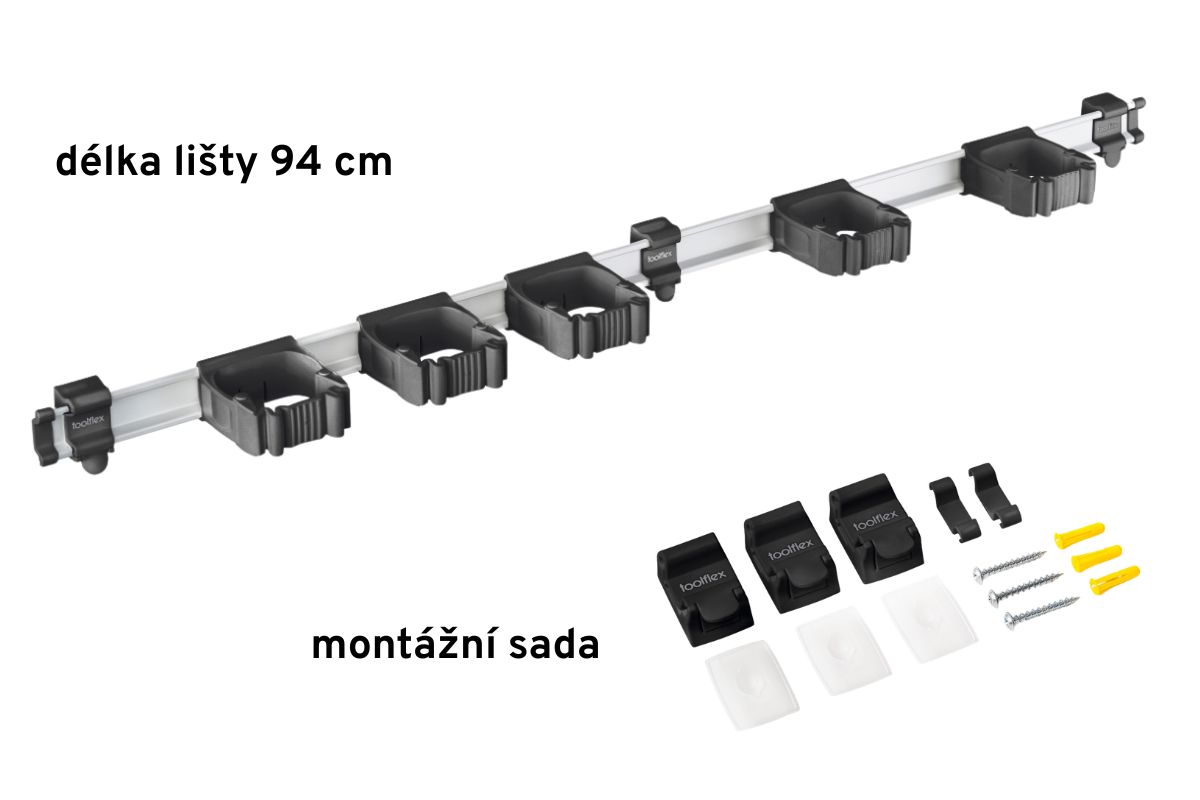 Černá sada Toolflex One 94 cm a 5 držáků