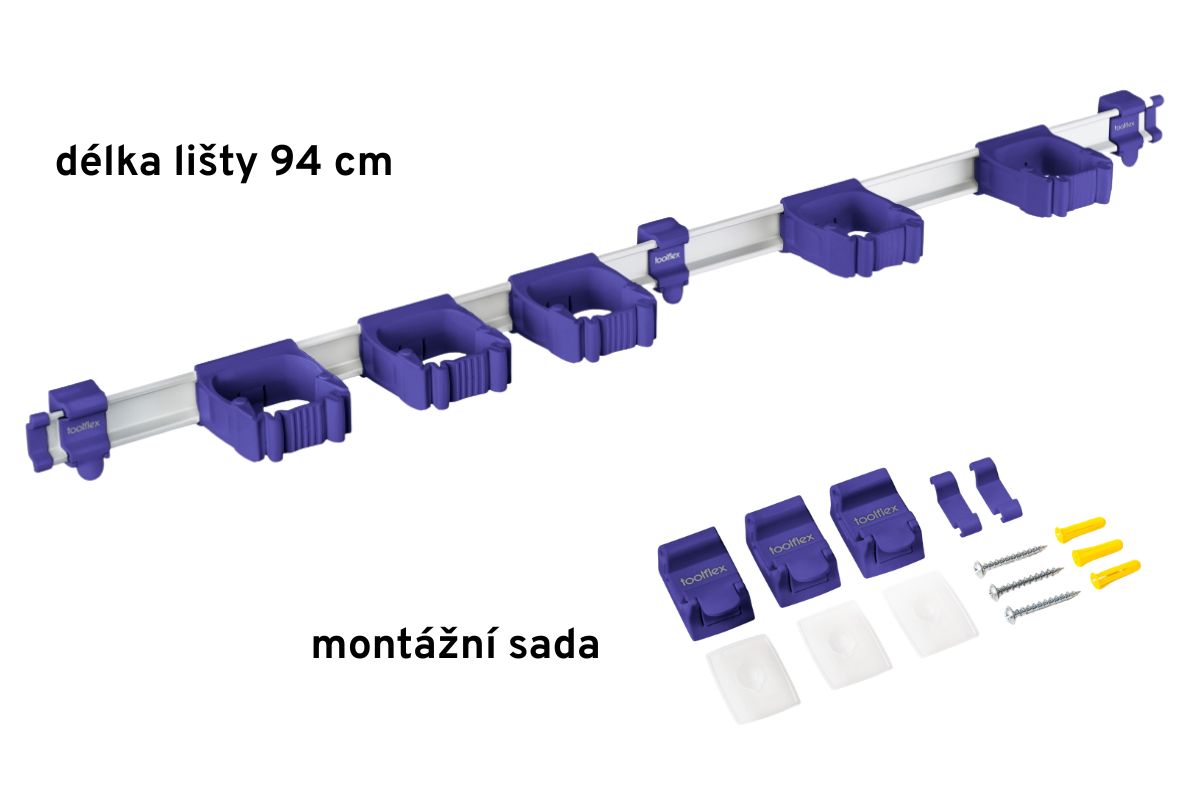 Fialová sada Toolfle One 94 cm a 5 držáků