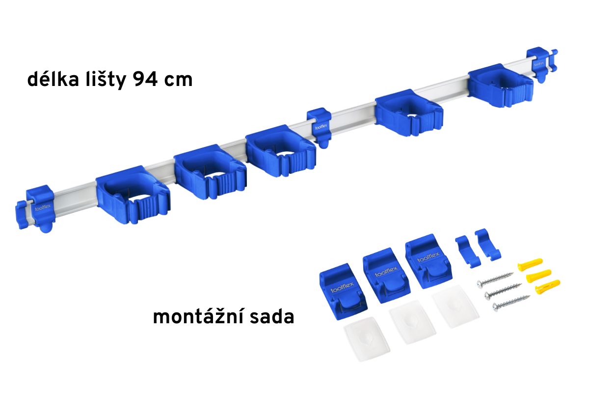 Modrá sada Toolflex One 94 cm a 5 držáků